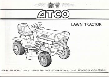Atco Lawn Tractor Operating Instructions